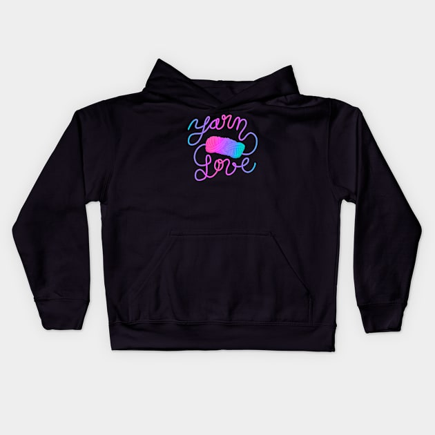 Neon Yarn Love Kids Hoodie by Jujufox